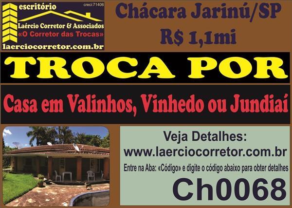Chácara Venda em Jarinú SP, bairro Jardim Bonanca - terreno 1.000m² e 350m² construção