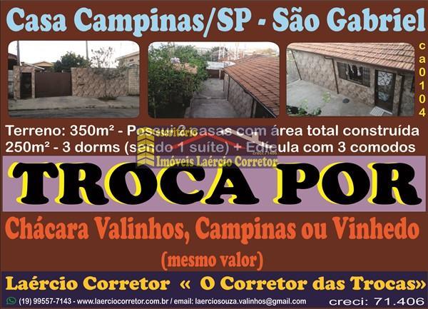 Casa para Venda em Campinas / SP no bairro Jardim São Gabriel